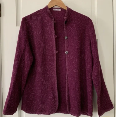 Cardigã Russ Berens Botão Frontal S Arte para Usar Malibu EUA Acolchoado Lagenlook - Imagem 1 de 4