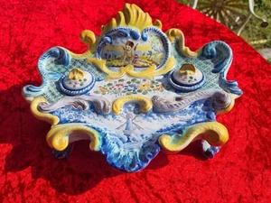 TRES BEL ENCRIER EN FAIENCE DE NEVERS PAR E.GEORGES - Bild 1 von 11