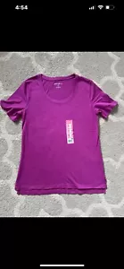 Eddie Bauer Womens Scoop Neck T-Shirt Viola SMALL MSRP-$25 New - Picture 1 of 2