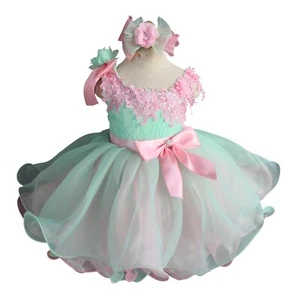 Jenniferwu Girls Tulle Flower Princess Wedding Party Handmade Beaded Dress12-18M - Picture 1 of 6
