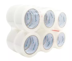 12 Pack Heavy Duty Packaging Tape, Clear Packing Tape Designed for Moving Boxes - Picture 1 of 4