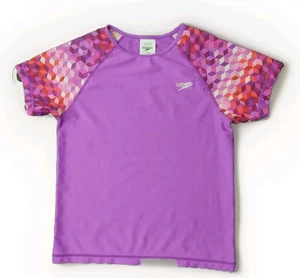 Camisa SPEEDO Niñas Protección contra Erupciones UV/Protección Solar Púrpura Top Natación Surf Talla L - Imagen 1 de 8