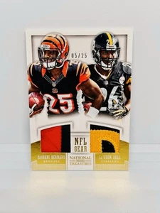 2013 National Treasures LE’VEON BELL / GIOVANI BERNARD Rookie Dual Patch /25 - Picture 1 of 2