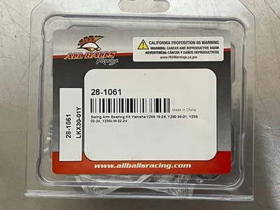 Kit de rolamento de braço oscilante All Balls Racing 28-1061 para Yamaha YZ65, YZ80, YZ85 NOVO COM ETIQUETAS - Imagem 1 de 4
