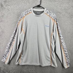 Simms Fishing Shirt Mens XL Gray Solarflex Long Sleeve Performance Fishing Shirt - Picture 1 of 7