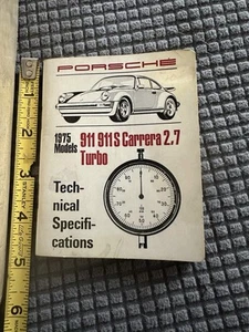 1975 Porsche 911 S Turbo Carrera 2.7 Technical Specifications Book 1st Edition - Picture 1 of 14