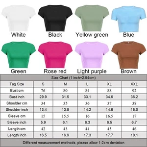 Stay Fashionable with our Women's Solid Color Crop Top Perfect for Summer - Picture 1 of 14
