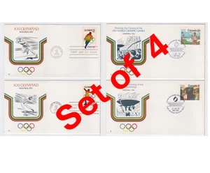 TurtlesTradingPost- Olympics 1976 #1697-98 Plus 2 Canada FDC- Fleetwood 4 Covers - Picture 1 of 5
