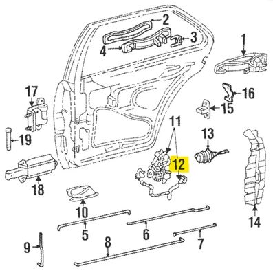 Interruptor de bloqueo de puerta trasera derecha Mercedes-Benz - 140-820-46-10 - para S350 y más 1992-94 Foto 1 de 3