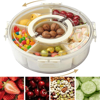 Snackbox mit 6 Fächern & Deckel – Serviertablett, Gewürzbox, Küchenorganizer - Bild 1 von 4