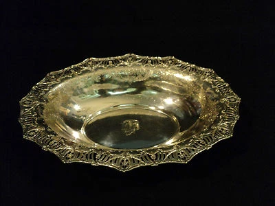 IMPRESIONANTE CUENCO CENTRO DE MESA PERFORADO OVALADO 12" PLATA ESTERLINA AMERICANA SIGLO XIX Foto 1 de 4