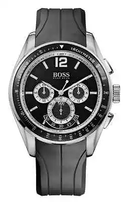 **NEW** MENS HUGO BOSS BLACK RUBBER CHRONO SPORTS  WATCH - 1512566 - RRP £299 - Image 1 of 2