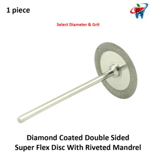 Dental MDT Diamantbeschichtet Doppelseitig Super Flex Extra Dünne Scheibe & Dorn - Bild 1 von 6