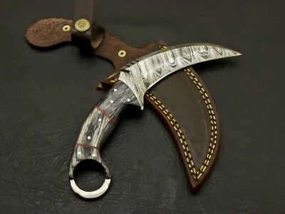 Damascus Steel Custom Handmade Beautiful Karambit Knife Hunting Knives - Image 1 of 4