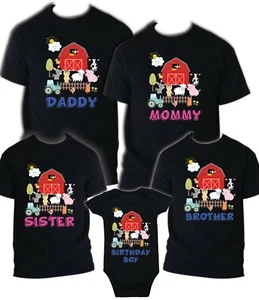Farm Birthday T Shirt Family matching celebration reunion party tee mom dad kid - Picture 1 of 8