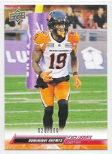 Dominique Rhymes BC Lions 2023 CFL Exclusives /100 #90