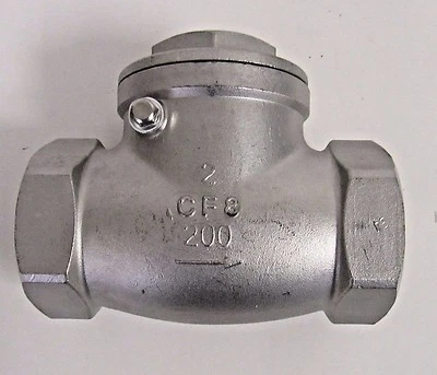 New 2” FNPT Swing Check Valve 304 SS (CF8) 200 PSI WOG - Image 1 of 4
