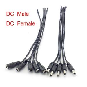 12V Male Female DC Power Socket Jack Plug Connector Cable Wire line 5.5x2.1mm
