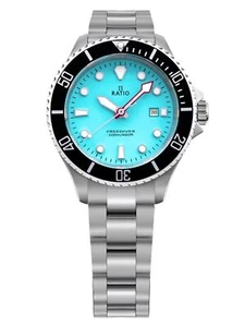 Ratio FreeDiver zafiro acero inoxidable esfera azul hielo cuarzo RTFL807 200M reloj para mujeres - Imagen 1 de 6