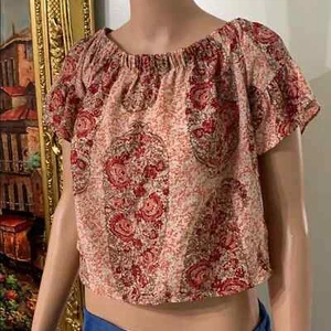 BLUSA CROP TOP VERANO FLORAL MADEWELL talla XS - Imagen 1 de 8
