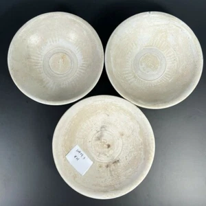 3 China Chinese Celadon Glaze Pottery Ribbed Bowls Song Dynasty  ca. 10 -13th c - Picture 1 of 12