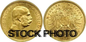 1909 AUSTRIA AUSTRIAN 10 CORONA .900 GOLD .0980 AGW BULLION COIN XF-AU KM2815 - Picture 1 of 1