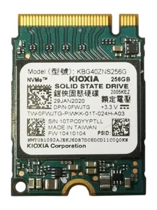 256GB Kioxia KBG40ZNS256G SSD M.2 2230 Laptop Solid State Drive - Afbeelding 1 van 1