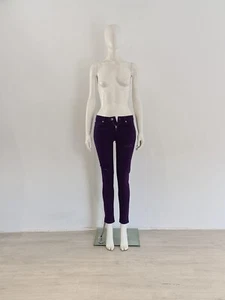 BNWT SANDRO Paris Purple Jeans UK 8 EU 36 Skinny Distressed Mid-Rise Ripped £160 - Picture 1 of 8