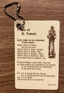 Vintage Prayer of St. Francis Keychain Christian It’s Church Jesus God Old A7 - Picture 1 of 12