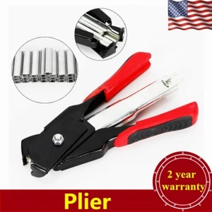 Hog Ring Pliers W/2500 C Clips Fastening Bird Chicken Mesh Cage Wire Fencing - Picture 1 of 12