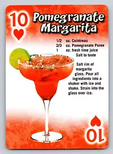 Tarjeta intercambiable granada margarita bebida cóctel receta diez de corazones jugando - Imagen 1 de 2