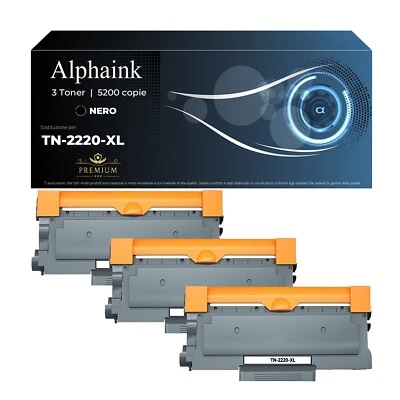 3 TONER TN-2220-XL PER BROTHER HL 2130 2230 MFC 7460DN 7360N 7860 DCP 7055 7060 - Immagine 1 di 4