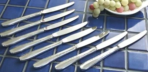 8 Reed & Barton Silverplate SILVER BLOSSOM Serrated Modern Hollow Knives 1955 - Picture 1 of 3