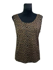 Strick-Tanktop Tahari Größe 12 Wollmischung Leopardenmuster - Bild 1 von 9