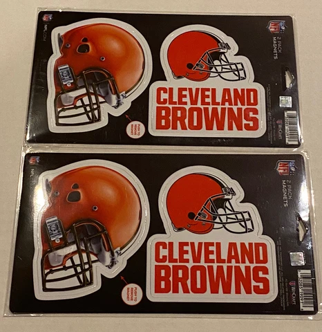2 Packs of NFL Cleveland Browns 4 inch Auto Magnet Die-Cut Helmet by WinCraft Cover