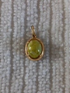 14K Gelbgold Cabochon Gaspeite Anhänger - Bild 1 von 5