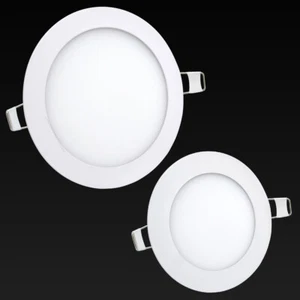 6W or 12W LED Round Recessed Ceiling Flat Panel Down Light Ultra Slim Cool White - Picture 1 of 27