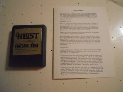 The Heist by MicroFun (Colecovision, 1983) Game Cartridge w/mnl - Tested/Works - Image 1 of 4