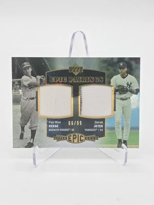 2006 Upper Deck Epic - Pairings Derek Jeter, Pee Wee Reese #EM2-RJ /99 (MEM) - Image 1 of 2