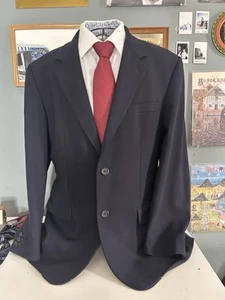 Vintage Gianni Versace Couture Navy Blazer Single Brest Lined Wool Italian 42” - Picture 1 of 12