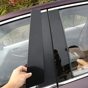 Postes de pilar negros para Honda Civic 2006-2011 4 puertas 6 piezas cubierta moldeada de puerta EE. UU. - Imagen 1 de 12