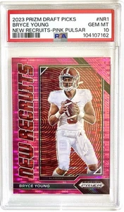 Bryce Young 2023 Prizm Draft New Recruits Pink Pulsar Number Match 9/15 PSA 10 - Picture 1 of 3