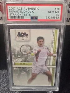 2007 Ace Authentics Straight Sets NOVAK DJOKOVIC #16 ROOKIE PSA 10 GEM MINT - Picture 1 of 2