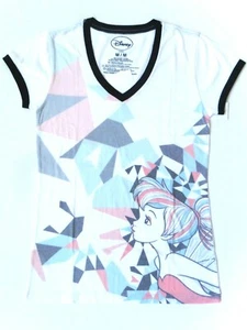 New Disney Tinker Bell Women Junior Graphic Tee V Neck Short Sleeve T-shirts M - Picture 1 of 1