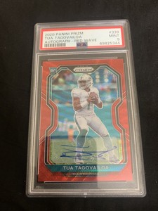 2020 Panini Prizm TUA TAGOVAILOA Red Wave Auto ERROR!! PSA 9 #106/149!