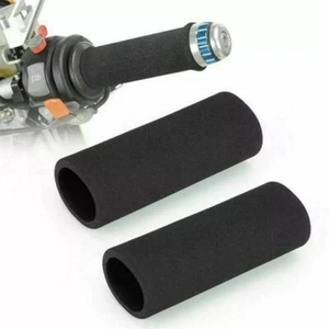 2X Motorbike Motorcycle Slip-On Foam Anti Vibration Comfort Handlebar Grip Cover - Picture 1 of 12