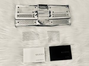 Gucci vintage silver clutch 