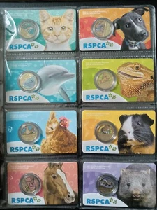 2021 150th Anniversary of the RSPCA $1 Coloured Frosted Coin - 8 coins full set - Picture 1 of 2