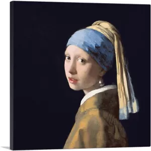 ARTCANVAS Girl with a Pearl Earring Canvas Art Print by Johannes Vermeer - Picture 1 of 11