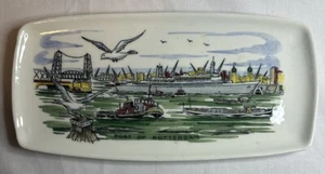 Vintage Holland America Line Hafen Rotterdam 9-1/8" Souvenir Tablett - Bild 1 von 3